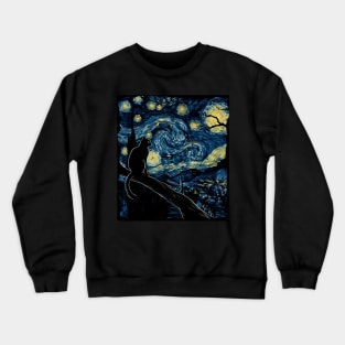 Cat Starry Night Dreams Crewneck Sweatshirt